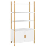 Highboard White 80x40x153 cm Engineered Wood - Front View