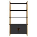 Highboard Black 80x40x153 cm Engineered Wood - Side View