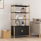 Highboard Black 80x40x153 cm Engineered Wood