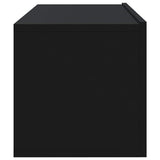 4 Piece Wall-mounted TV Cabinet Set Black 100x30x30 cm - Rear View