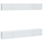 Wall TV Cabinets 4 pcs High Gloss White 100x30x30 cm