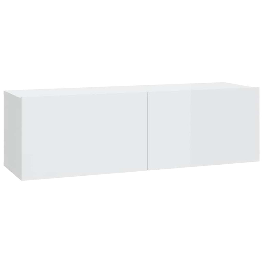 Wall TV Cabinets 4 pcs High Gloss White 100x30x30 cm