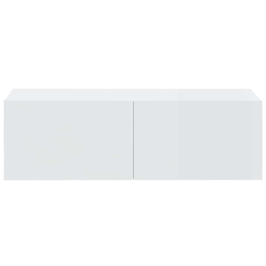 Wall TV Cabinets 4 pcs High Gloss White 100x30x30 cm