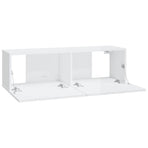 Wall TV Cabinets 4 pcs High Gloss White 100x30x30 cm