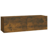 Wall TV Cabinets 4 pcs Smoked Oak 100x30x30 cm - Top-Down View