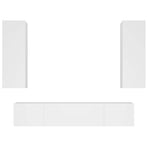 4 Piece TV Cabinet Set White Engineered Wood