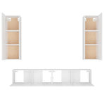4 Piece TV Cabinet Set White Engineered Wood