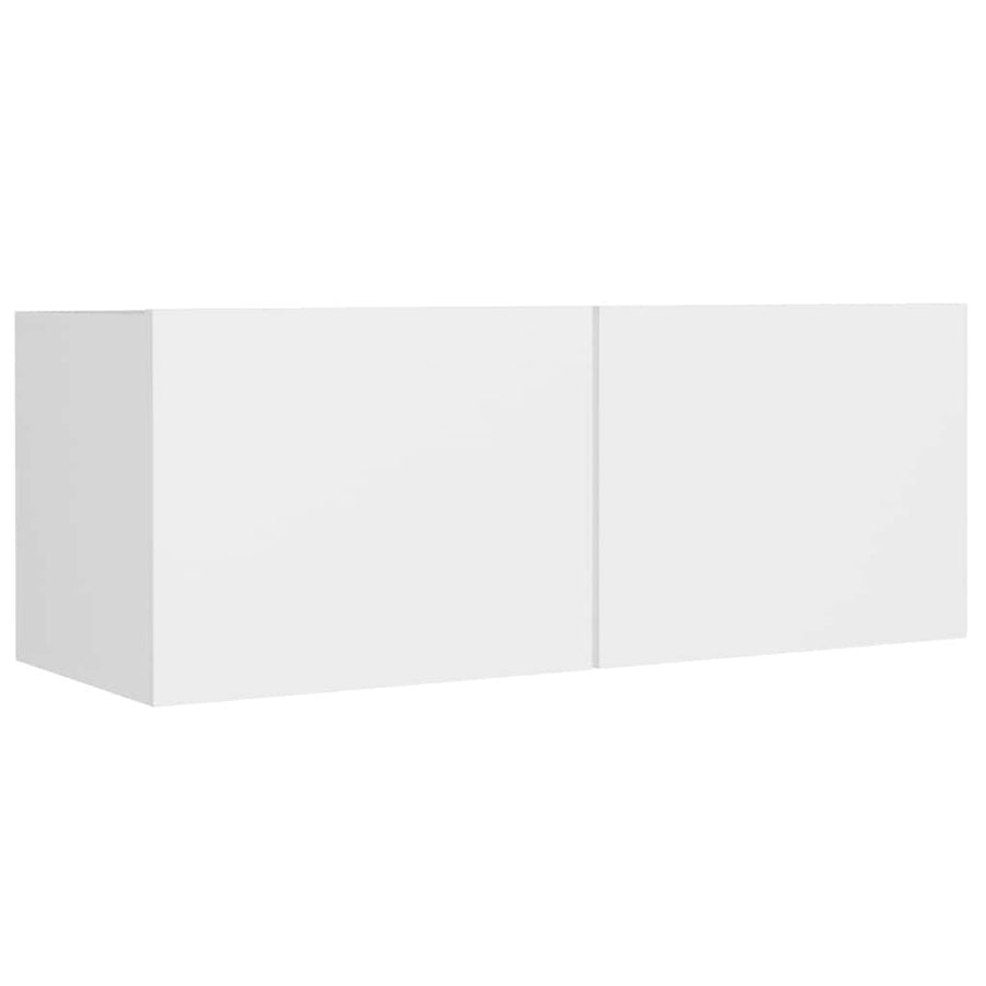 4 Piece TV Cabinet Set White Engineered Wood
