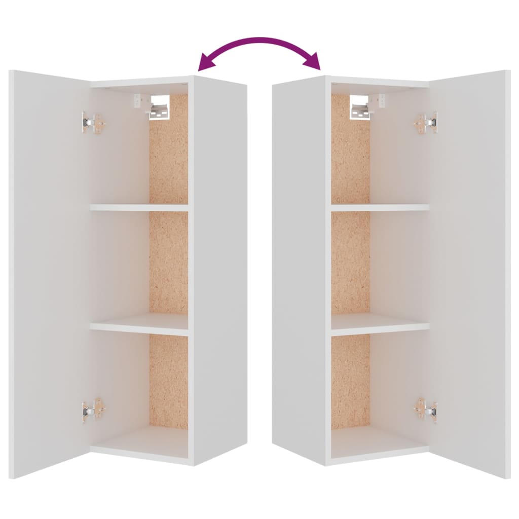 4 Piece TV Cabinet Set White Engineered Wood