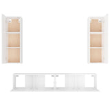 4 Piece TV Cabinet Set High Gloss White Engineered Wood - Top-Down View
