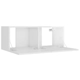 4 Piece TV Cabinet Set High Gloss White Engineered Wood