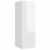 4 Piece TV Cabinet Set High Gloss White Engineered Wood