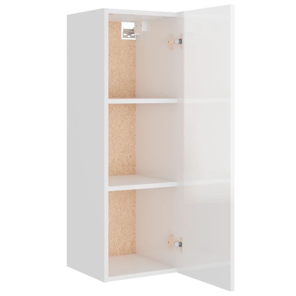 4 Piece TV Cabinet Set High Gloss White Engineered Wood