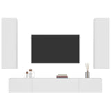 4 Piece TV Cabinet Set White Engineered Wood - Top-Down View