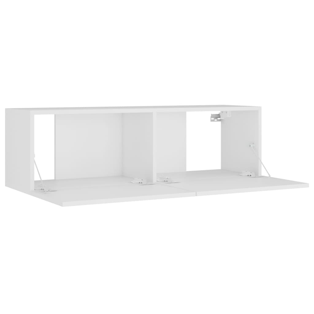 4 Piece TV Cabinet Set White Engineered Wood