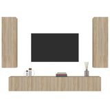 4 Piece TV Cabinet Set Sonoma Oak Engineered Wood - Top-Down View