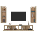 4 Piece TV Cabinet Set Sonoma Oak Engineered Wood - 45-Degree Angle