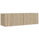 4 Piece TV Cabinet Set Sonoma Oak Engineered Wood - Close-Up Angle