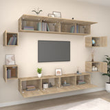 8 Piece TV Cabinet Set Sonoma Oak Engineered Wood - Side View