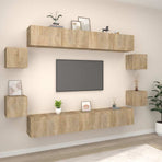 8 Piece TV Cabinet Set Sonoma Oak Engineered Wood