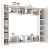 8 Piece TV Cabinet Set White Engineered Wood - Extra Image