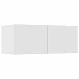 8 Piece TV Cabinet Set White Engineered Wood - Top-Down View