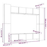 8 Piece TV Cabinet Set High Gloss White Engineered Wood - Extra Image