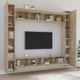 8 Piece TV Cabinet Set Sonoma Oak Engineered Wood - Side View