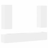 5 Piece TV Cabinet Set White Engineered Wood