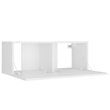 5 Piece TV Cabinet Set White Engineered Wood - Rear View