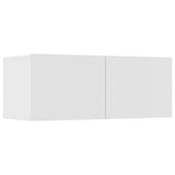 6 Piece TV Cabinet Set White Engineered Wood - Rear View