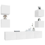 6 Piece TV Cabinet Set High Gloss White Engineered Wood - Extra Image