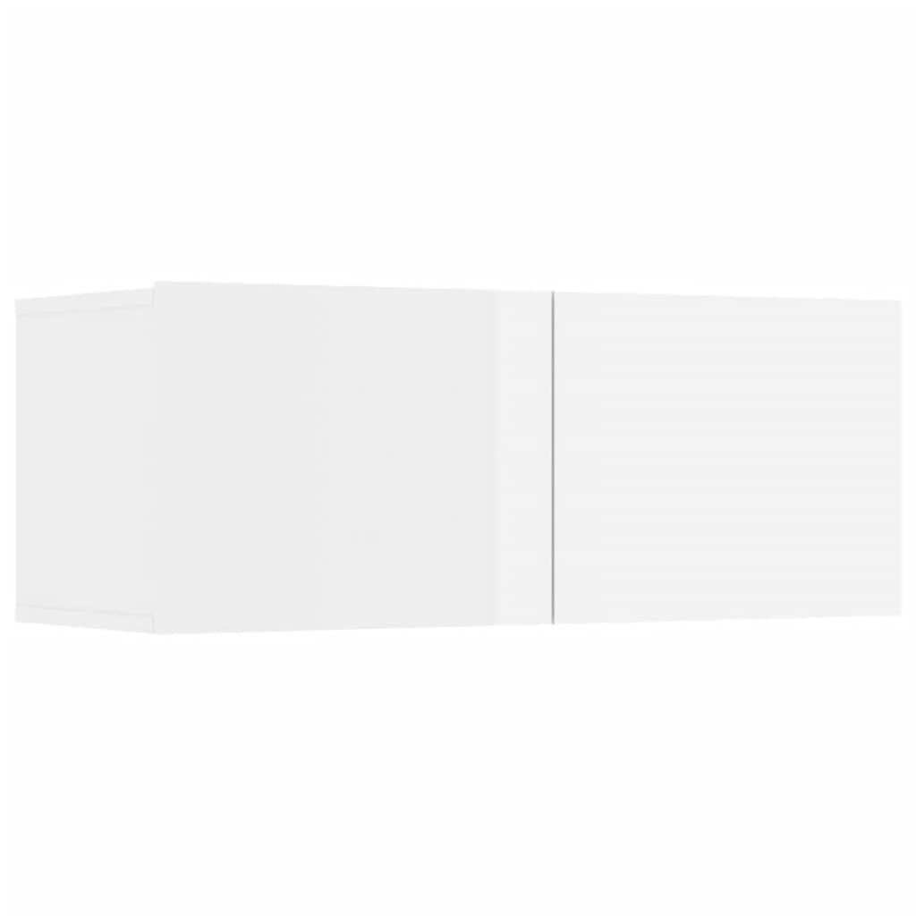 6 Piece TV Cabinet Set High Gloss White Engineered Wood