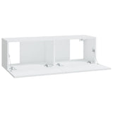 6 Piece TV Cabinet Set White Engineered Wood - Close-Up Angle