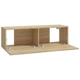 6 Piece TV Cabinet Set Sonoma Oak Engineered Wood - 45-Degree Angle