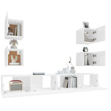 6 Piece TV Cabinet Set High Gloss White Engineered Wood