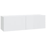 6 Piece TV Cabinet Set High Gloss White Engineered Wood
