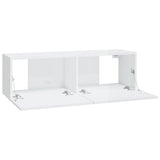 6 Piece TV Cabinet Set High Gloss White Engineered Wood