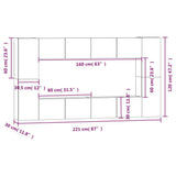 8 Piece TV Cabinet Set White Engineered Wood - Extra Image