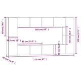 8 Piece TV Cabinet Set High Gloss White Engineered Wood - Extra Image
