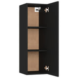 8 Piece TV Cabinet Set Black Engineered Wood - Close-Up Angle
