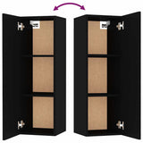 8 Piece TV Cabinet Set Black Engineered Wood