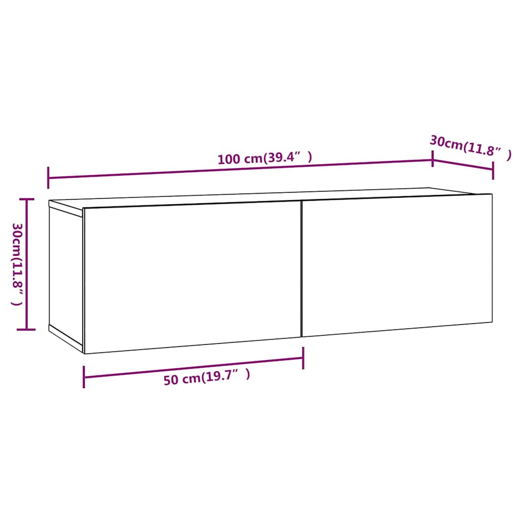 8 Piece TV Cabinet Set Black Engineered Wood