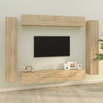 8 Piece TV Cabinet Set Sonoma Oak Engineered Wood