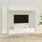 8 Piece TV Cabinet Set High Gloss White Engineered Wood
