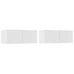 4 Piece TV Cabinet Set White Engineered Wood