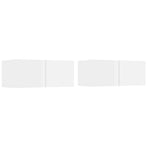 4 Piece TV Cabinet Set High Gloss White Engineered Wood