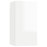 4 Piece TV Cabinet Set High Gloss White Engineered Wood - Close-Up Angle