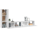 3 Piece TV Cabinet Set White Engineered Wood - Top-Down View