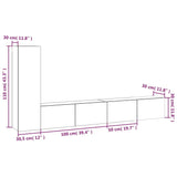 3 Piece TV Cabinet Set White Engineered Wood - Extra Image